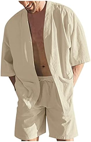 2 komada Trackies Outfits za muškarce Stretch Tropical Havajska košulja i kratki setovi Modni odmor za odmor Sportski kratkih kratkih hlača