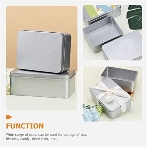3pcs prazan metalni limenki kutija sa limenom limom za rektulularni limenke mini prenosive kutije za poklon za skladištenje poklona