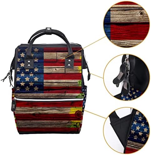 Guerotkr putnički ruksak, torba pelena, ruksak pelene, američka zastava i cvijet