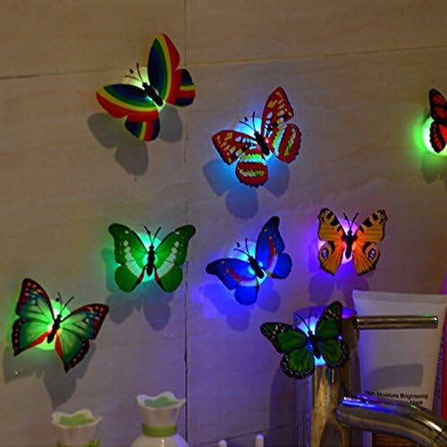 * m * kvfa * 1pc leptir LED noćno svjetlo, 3D zidne naljepnice za umjetnost Kućni dekor dječija soba jedinstveni dizajn Party spavaća soba Vanjska unutrašnja Zidna dekoracija