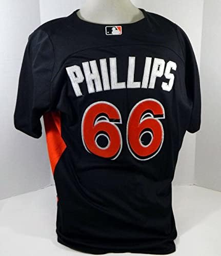 2012-13 Miami Marlins Zach Phillips 66 Igra Rabljeni Black Jersey St BP 48 DP18390 - Igra Polovni MLB dresovi