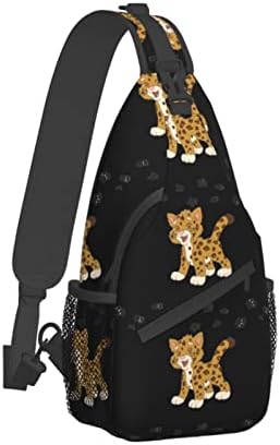 Ocelio Slatka baby jaguar dijagonalna torba za slobodno vrijeme, ruksak za jedno-rame, pogodan za putni i planinarenje ruksaka torbe grudnog koša