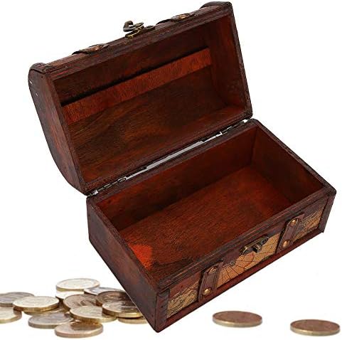 PSSOPP Tresaure kutija, ukrasna drvena kutija Drvena kutija za odlaganje Vintage Wood Box Drveni savladajući sanduk ručno izrađene škrinje za kućno uređenje uredskih ureda