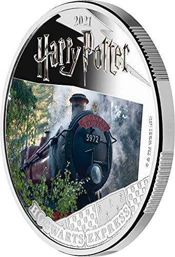 2021 DE HARRY Potter Samoa 2021 Powercoin Hogwarts Express Harry Potter 1 oz Silver Coin 5 $ Samoa 2021 Dokaz