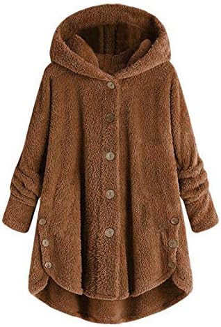 HIURARA ženska zimska runa s kapuljačom sa krznenom plus veličine toplim kaputima zgušnjava jakna sa kapuljačom, casual lagana odjeća
