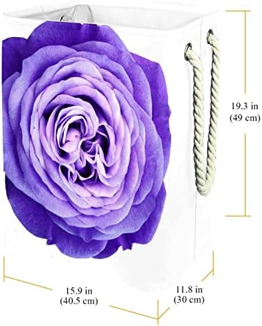 Inhalator romantična ljubičasta ruža akvarel cvijet velika korpa za veš vodootporna sklopiva korpa za odjeću za organizatore igračaka