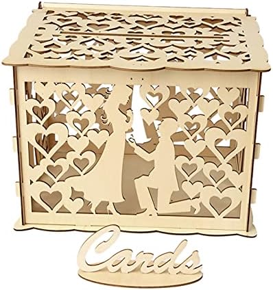 XMeifei dijelovi drvena kutija za vjenčanje kutija za vjenčanje Vintage kartice kutija sa bravom DIY Money Box drvene poklon kutije