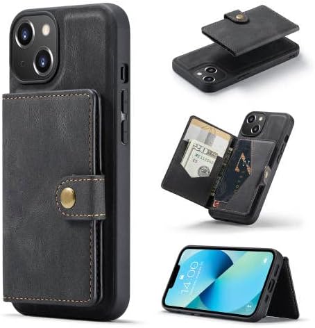 Retro PU kožna Navlaka za telefon za iPhone 2 u 1 odvojiva magnetna torbica za novčanik držač kartice tanka kožna torbica za iPhone 14 pro max