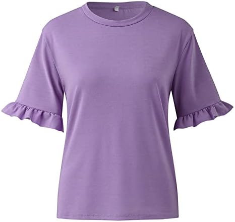 Ženska bluza Ljeto Jesen Skraćena rukavska odjeća modna pamučna Crewneck Lounge skromna košulja blube za teen djevojke 4o