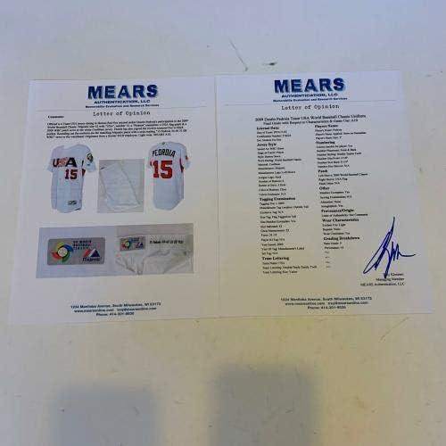 Nevjerovatna dustina Pedroja potpisana 2009 WBC igra Rabljeni dres uniforme MARS A10 JSA - autogrameni MLB dresovi