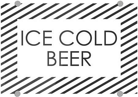 CGsignLab | Ledeno hladno pivo -Stripes bijeli premium akrilni znak | 18 x12