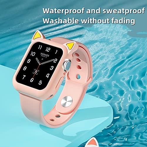 Zieuooo 2 u 1 Slatka Jedinstvena meka silikonska zaštitna poklopac i opseg Kompatibilan sa Apple Watch Case Series 6 5 4 3 2 1 SE