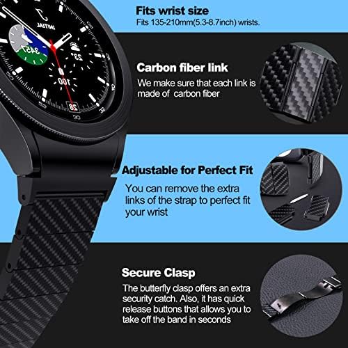 Beiziye Carbon Fiber Watch Band kompatibilan je za Samsung Galaxy Watch 5 Pro Band 45mm, Galaxy Watch 5 Band 40 / 44mm i Galaxy Watch
