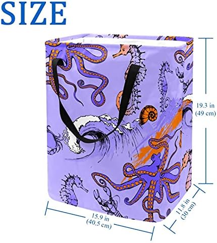 Octopus Seahorse korpa za veš velika Platnena torba za organizatore korpa sklopiva korpa za veš sa ručkama