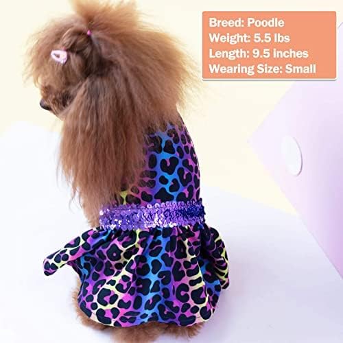 KYEESE haljina za pse Leopard sa cvećem Decor Psi haljine za zabave za male pse meki materijal Odeća za pse Odeća za kućne ljubimce