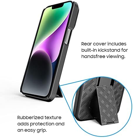 Aduro Combo Case sa Kickstandom i futrolom za iPhone 14, Slim Shell i okretni remen za kopču, sa ugrađenim Kickstandom za Apple iPhone 14 2022