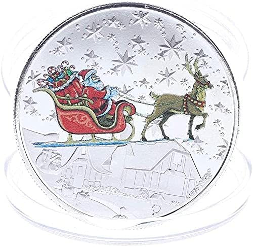 Božićni novčić Kommorativni novčić Suvenir Coin Ada CryptoCurrency Santa Claus poklon igračka Srebrna zbirka za obrt za obrt Božićne podvezice Plastična kutija