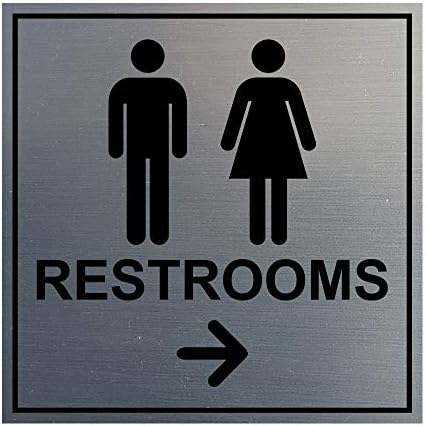 Znakovi Bylita Square WC-ovi sa strelicom desno sa ljepljivom trakom, nosači na bilo kojoj površini, otporno na vremenske prilike,