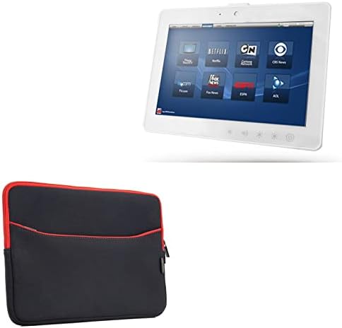 Boxwave Case kompatibilan s Onyx HealthCare Onyx-Be102R - Softsuit sa džepom, mekani torbica Neoprene poklopac sa kopčom patentnog zatvarača - jet crni s crvenom oblogom
