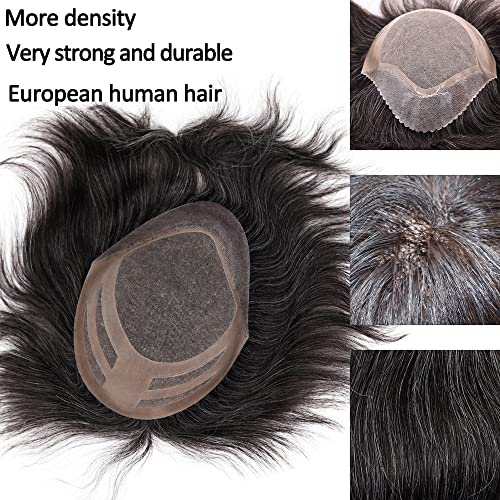 Civmo muške perike tupe za muškarce evropska jedinica tkanja Djevičanske ljudske kose za muškarce Tupee Mono Lace Top Skin PU muški