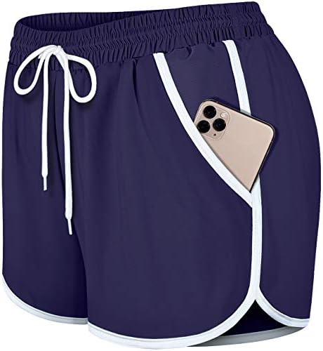 Fulbelle 2 u 1 atletski šetnice za žene XS-3XL dvostruki sloj za crtanje elastičnih struka s džepovima