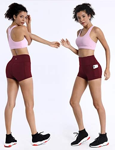 BubbleLime 2,5 / 4 BASIC / OUT Džepovi visoki struk ženske joge kratke hlače Tummy Control 4 smjerna rastezanja trčanja
