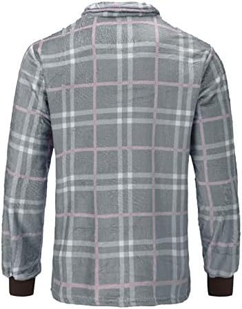 XZHDD pulover džemper za muške, prednji taster za plakovanje reverl ovratnik lepršavi duks Boho plairani topli džemper vrhovi poklopca čvrsti pulover Tipni džep gumb za ispis suncokreta