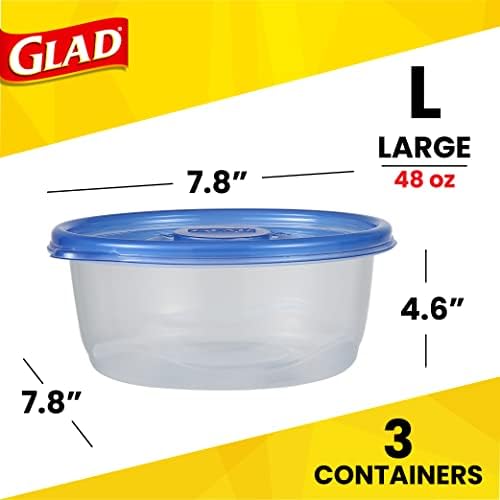 GladWare kontejneri za skladištenje hrane Bundle | uključuje 5 srednje pravougaone posude i 3 velike okrugle posude za skladištenje