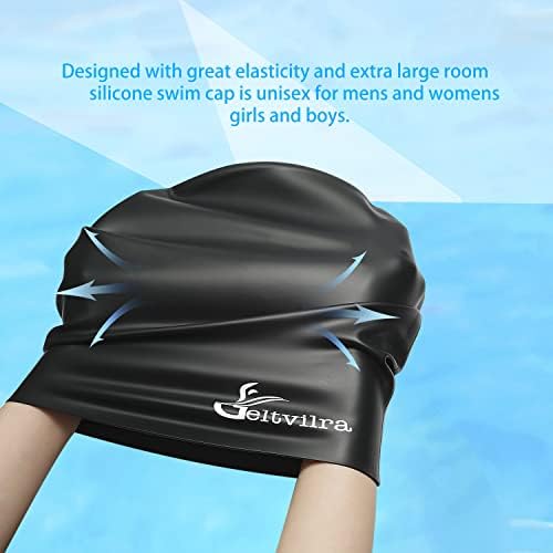 Izuzetno velika plivajuća kapa za pletenice i dreadlocks duge kose crne žene muškarci djevojke silikonske vodootporne afros kovrče