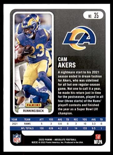 2022 Panini Apsolute # 35 Cam Akers Los Angeles Rams NFL Fudbalska karta NM-MT