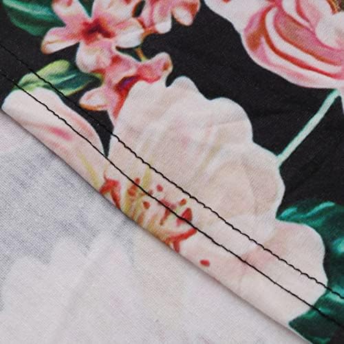 Nokmopo Boho haljina za žene Ljeto Ležerne prilike Floral Print Kratki rukav V-izrez Swing haljina