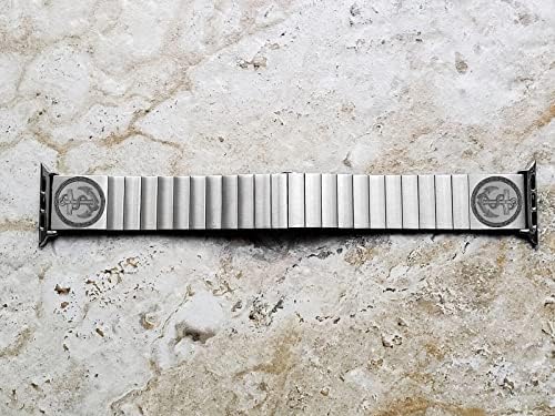 Nickston graved remed band kompatibilan sa Apple Watch Ultra 8 7 6 SE 5 4 3 2 1 Series 38mm 40mm 41mm 42mm 44mm 45mm 49mm Srebrna od nehrđajućeg čelika narukvica S-AN1
