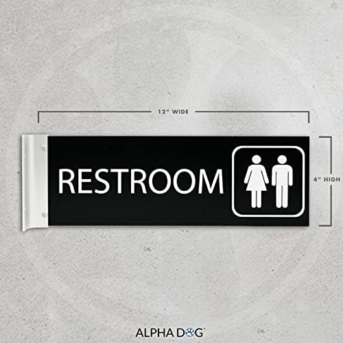 Hodnik Projektiranje toaleta za posao, 4 H x 12 W, 1/8 dvostrani hodnik znak, ugraviran, UV stabilna plastika - izrađena u SAD-u Alpha Dog Ada znakovi