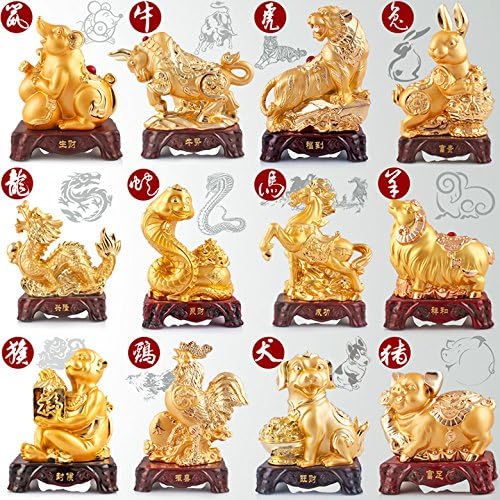 Boyull Chinese Cijeđ godina godišnje cijele veličine Zlatne smole Kolekcionarske figurice Stolni dekortua statue