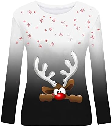 Grafički duksevi za žene Crewneck Funny grafički tiskani košulje za jelenje Xmas pulover vrhove