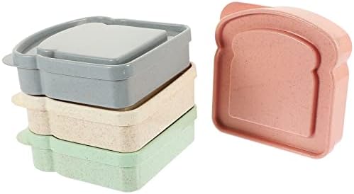 Luxshiny 4kom kontejneri za tost, kontejneri za sendviče držač u obliku tosta kutija za skladištenje hrane za ručak Prep Camping