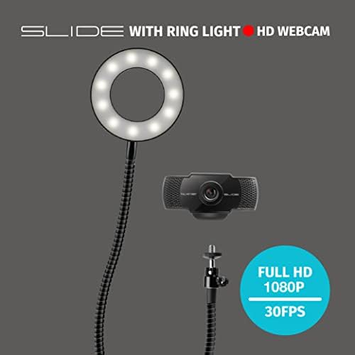 Slide 1080p HD web kamera, prijenosno prstenasto svjetlo sa postoljem / kompletom za Vlogiranje za TikTok, YouTube, Twitch, oprema