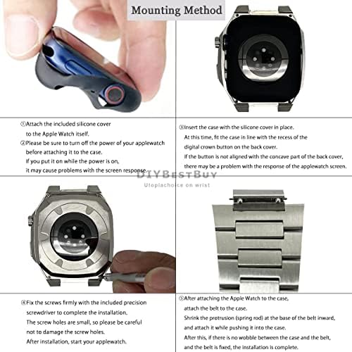 CNHKAU luksuzni modifikacijski komplet za Apple Watch Case Torbu 45mm 41mm / 40mm 44mm Mod Metal Watch Case za iWatch seriju 8 7 6