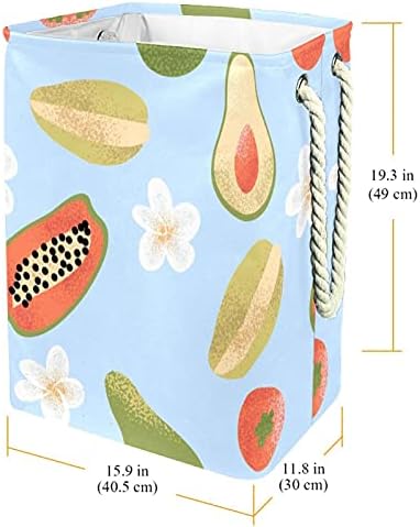Inhomer Tropical Fruits uzorak velika korpa za veš vodootporna sklopiva korpa za odeću za organizatore igračaka za odeću, kućni dekor