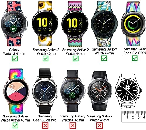 Kompatibilan za Samsung Galaxy Watch 4 Classic 42mm 46mm, Galaxy Watch Active 2 40mm 44mm, Galaxy Watch 4 40mm 44mm Djevojke Žene,
