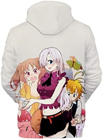 Wanhongyue Anime The Seven Smrtonosne grijehe Nanatsu No Taizai Dukserica 3D Trupka za pulover s kapuljačom s kapuljačom