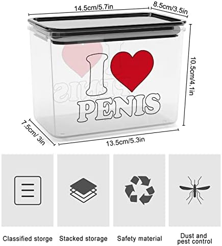 Volim penis spremnik za skladištenje hrane Plastični čisti kutije za odlaganje sa poklopcem brtve