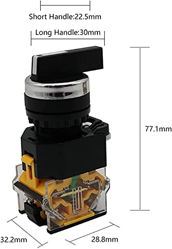AKDE 22mm selektorski gumb okretni prekidač zasumce Trenutak 2NO 1NO1NC 2 3 Pozicija DPST 10A 400V prekidač za uključivanje / isključivanje