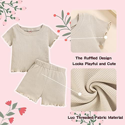 DimoyBabe Toddler Baby Girl Ljetna odjeća Knit pamuk odijelo novorođenčad kratkog seta