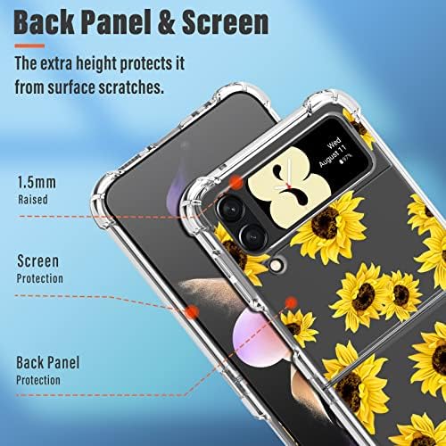 Buleens suncokret za Samsung Galaxy Z Flip 3 5G Case Art estetski cvijet cvjetni Telefon slučajevi Girly za žene djevojke tinejdžeri