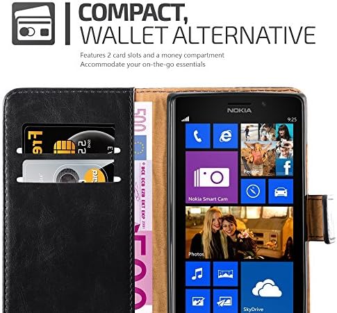 Cadorabo Book Case kompatibilan sa Nokia Lumia 925 u grafitnom crnom - sa magnetskom zatvaračem, funkcijom štanda i utor za karticu