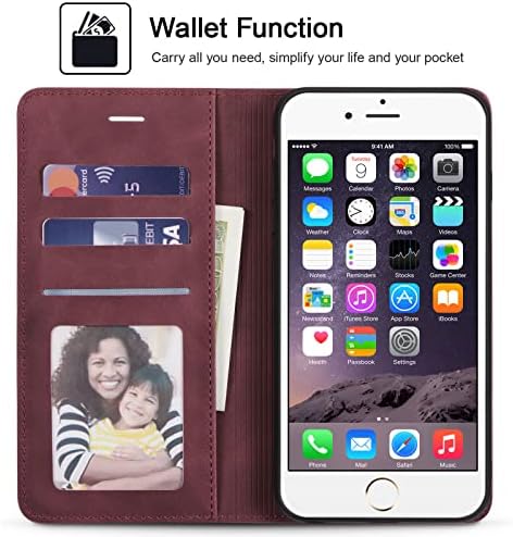 EYZUTAK futrola za iPhone SE 2022 iPhone 7 iPhone 8 iPhone SE 2020, Premium PU kožna Flip Folio zaštitna futrola TPU branik sa držačem