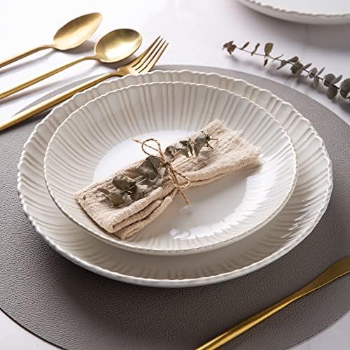 GBHome keramički setovi za večeru, elegantne set dubokih ploča i zdjelica, visoko čip i otporan na puknu | Perilica i mikrovalna pećnica