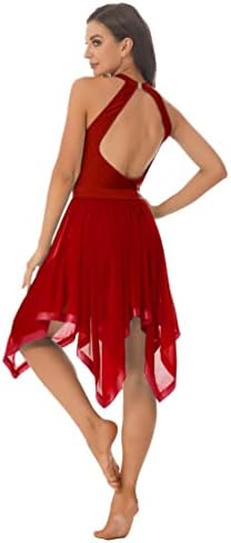 Hulija žene savremeni plesni kostimi Visoka niska lirska plesna haljina Sequin Modern Dance kostimi