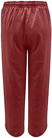 Tunccy pantalone za posteljinu Žene Visoke struk široke ležaljke hlače labave lagane ljetne hlače s džepovima